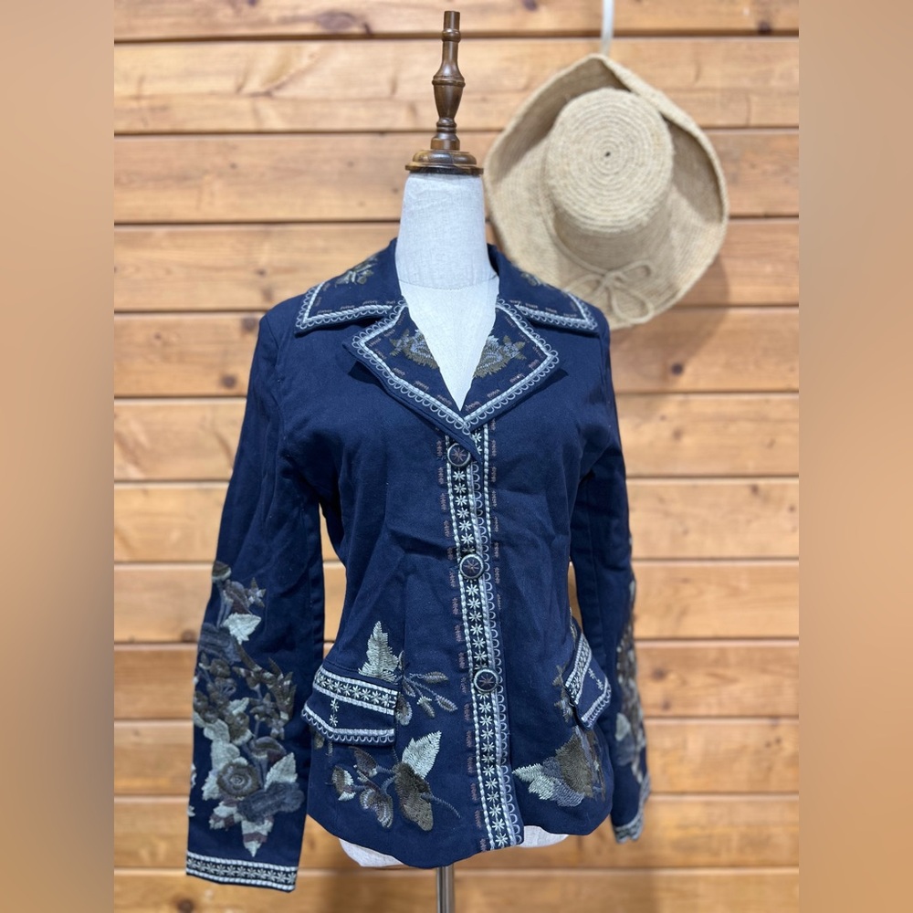 Paparazzi by Biz Embroidered Blazer Jacket Outerwear NWT Small